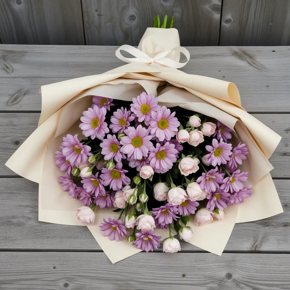 Букет цветов из: Розы и Хризантемы в Званном