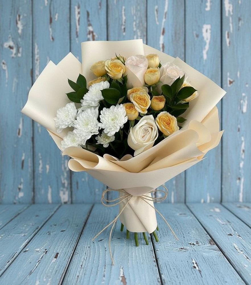 Букет цветов из: Розы и Хризантемы в Званном