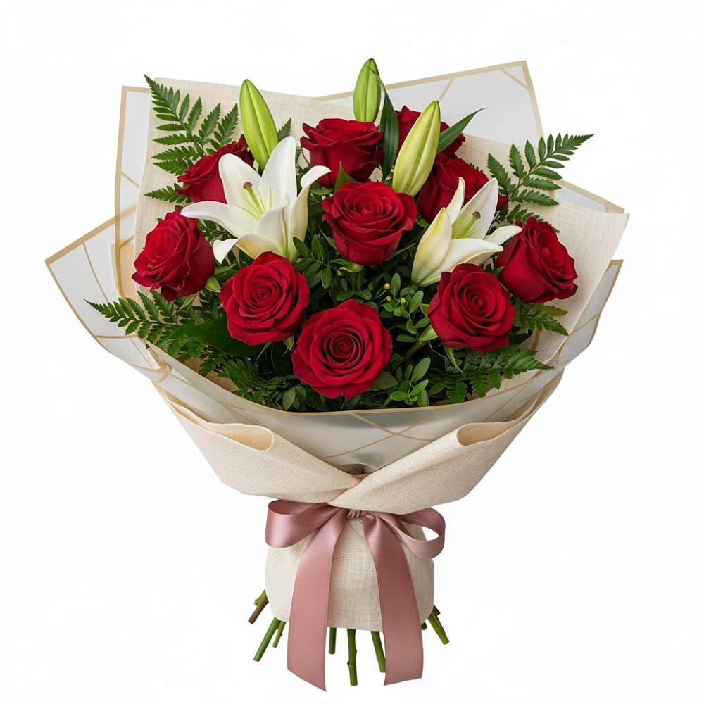 Букет цветов из: Лилии и Розы в Званном