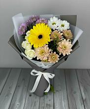 Букет цветов из:  Розы, Герберы и Хризантемы в Званном