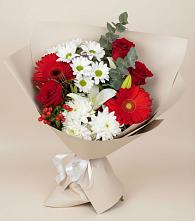 Букет цветов из:  Розы, Хризантемы, Герберы и Лилии в Званном