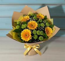 Букет цветов из:  Герберы и Хризантемы в Званном