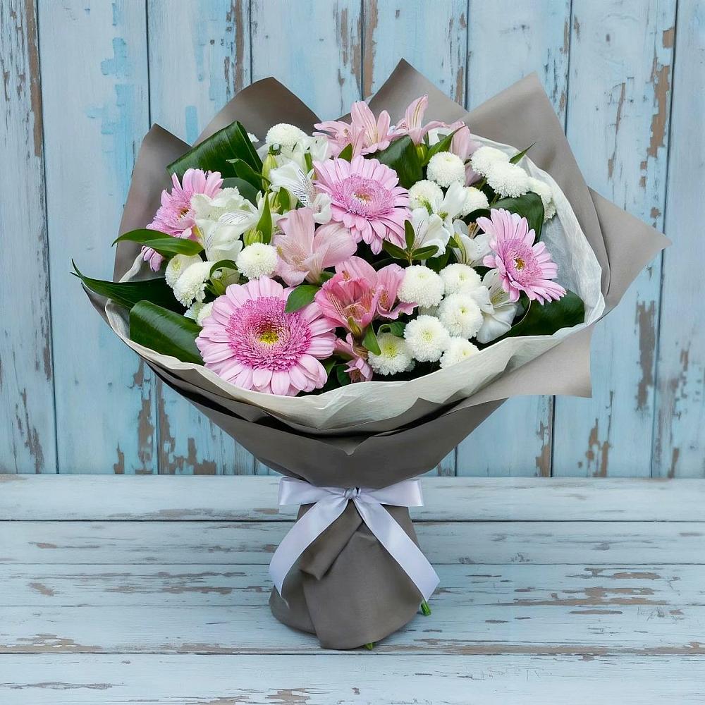 Букет цветов из: Герберы, Альстромерии и Хризантемы в Званном