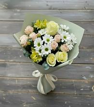 Букет цветов из:  Альстромерии, Розы и Хризантемы #REPLACE_PRED# Званном